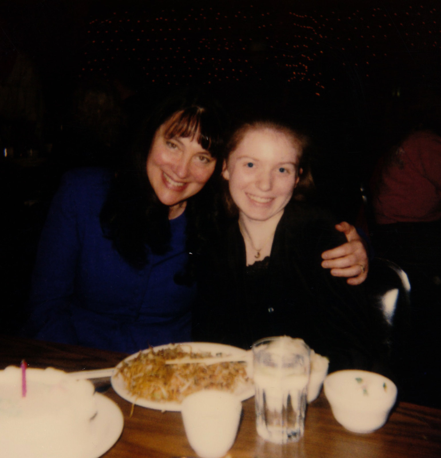 Valerie and high school Quinn at a Japanese restaurant