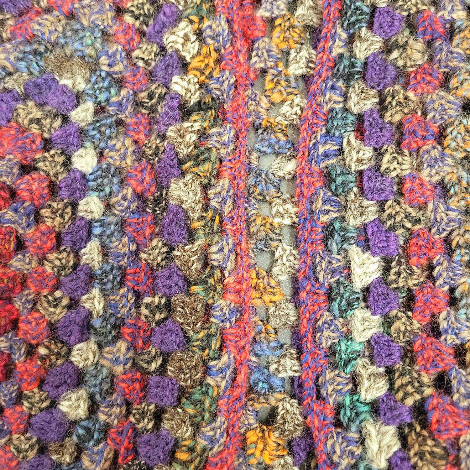 Close-up of the yarn from the hexagon sweater